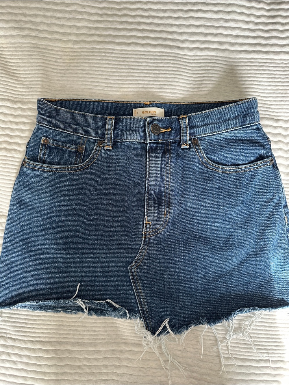 Aritzia TNA mini denim skirt
